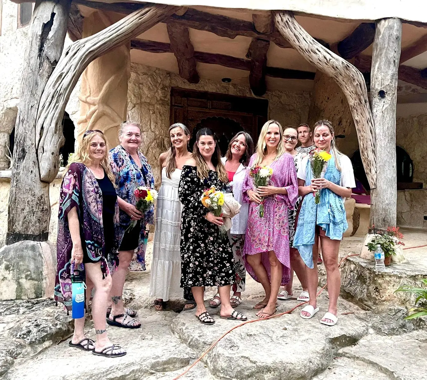 Reset & Recharge group at a jungle gate